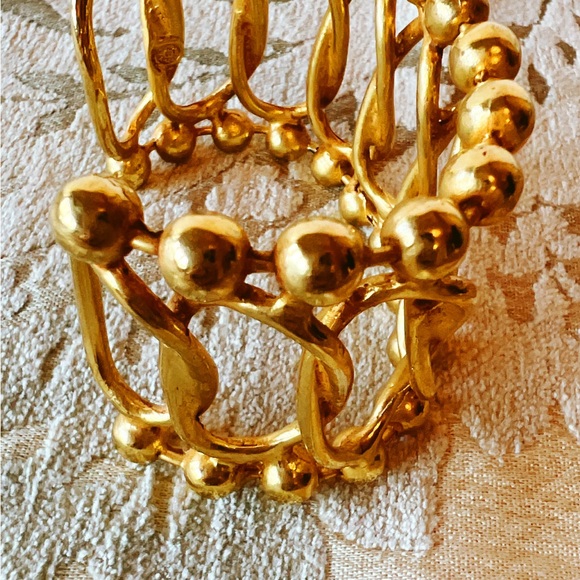 🔶NICKY BUTLER Fashion Gold Tone Wide Roman Chain Statement Cuff NEW NB - Picture 8 of 15